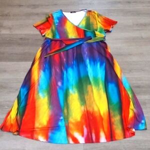 Lilly by Firmiana Rainbow Maxi Dress Size 4x